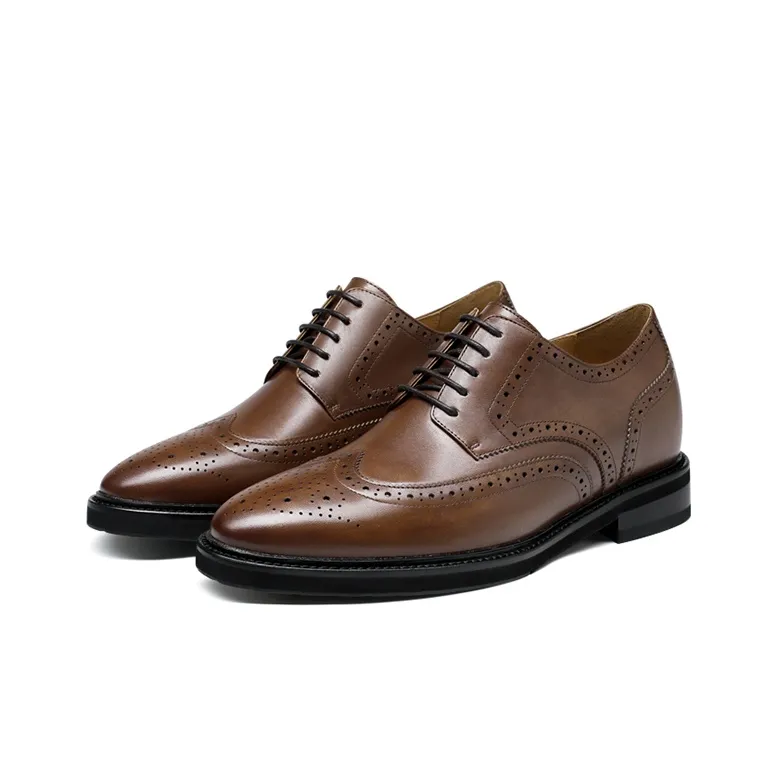 He Jinchang Dress Shoes Men's Brown-4