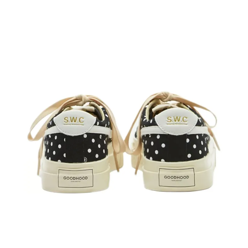 Stepney Workers Club Polka Dot Print Low Top Sneakers - Black/White-3