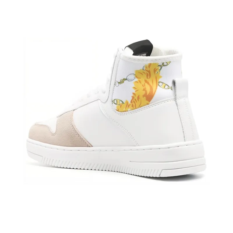 VERSACE JEANS High Top Skateboard Shoes Women's White Pink-3