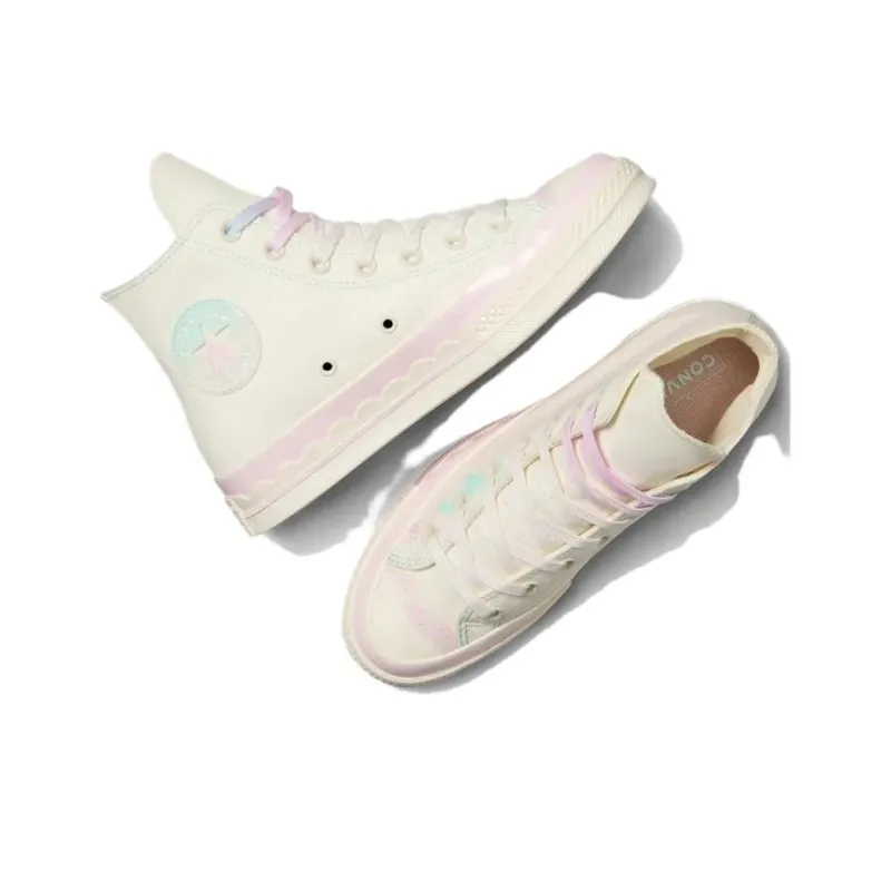 Converse 1970s High Top Canvas Shoes Unisex White Pink-3