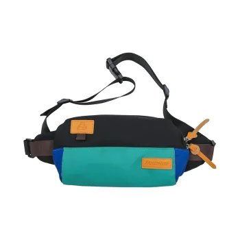 OUZIHUANG Nylon Sling Bag Regular Unisex Black/Blue/Orange & Purple