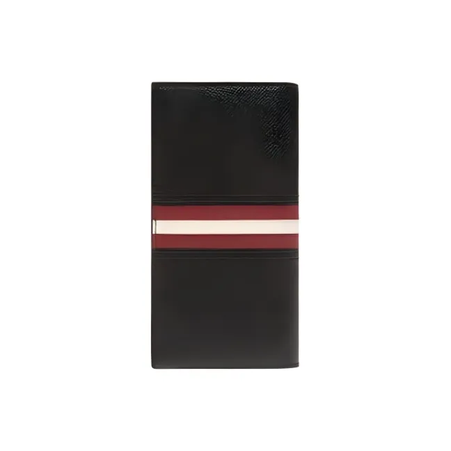 BALLY Textured Cow Leather Wallet Men's Black-1
