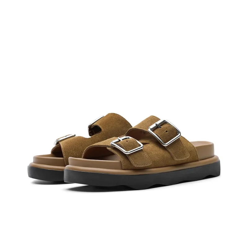 Dickies Slide Slippers Women's Brown/Khaki/Light Pink-4