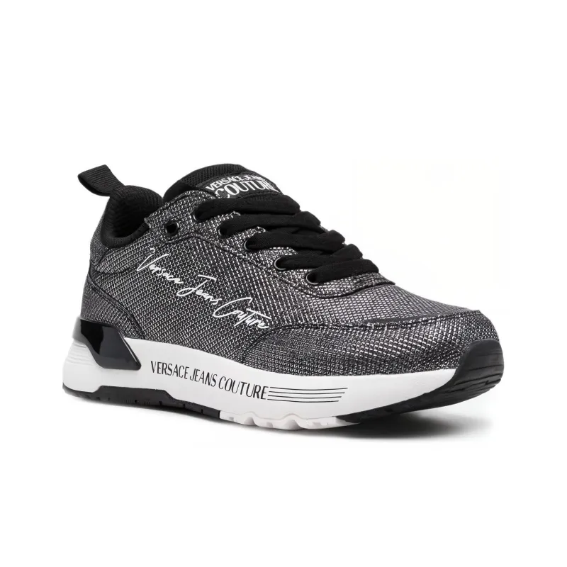 VERSACE JEANS Low Top Casual Shoes Women's Black White-2