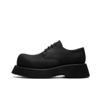 V05 Derby Shoes Men's Flat Height Increasing Casual Leather Shoes British Style Big Head Men's Shoes