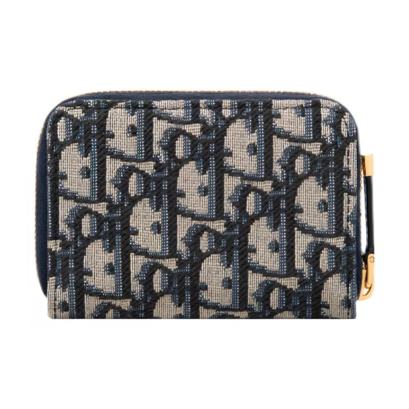 DIOR 30 Montaigne Fabric Coin Purse Card Holder, Wallet Trumpets Women's Blue-2