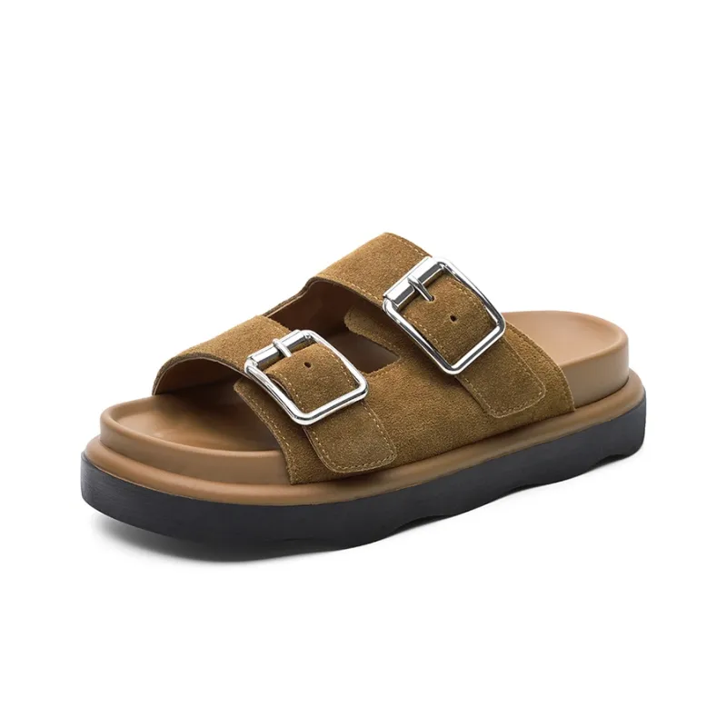 Dickies Slide Slippers Women's Brown/Khaki/Light Pink-1