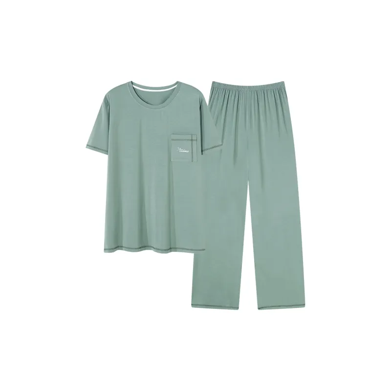 Follow The United States Pajama Set Men's Gray Green-0