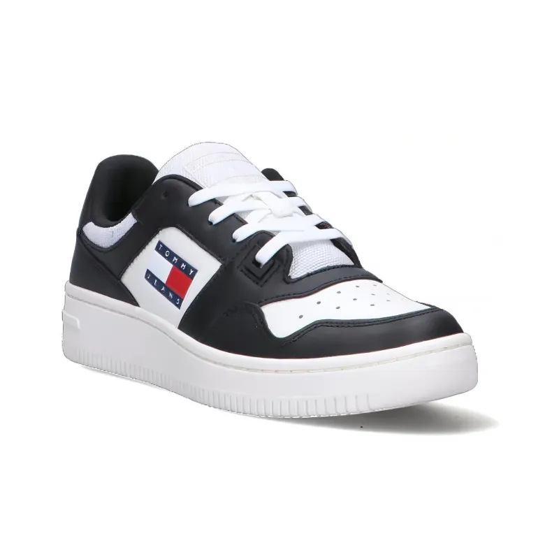 Tommy Hilfiger Low Top Skateboard Shoes Women's Black White-1