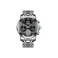 YB13137G1 Silver Case Black Dial, Silver Steel Band