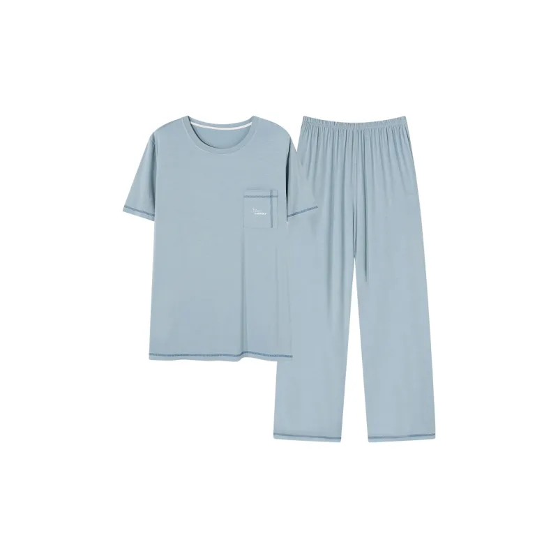 Follow The United States Pajama Set Men's Light Blue-0
