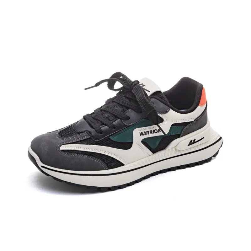 Warrior Cushioned Slip Resistant Low Top Casual Shoes Men's Black Gray-1