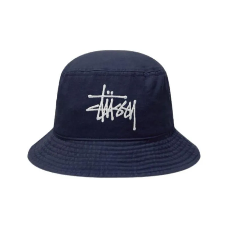 Stussy Cotton Bucket Hats Men's Marine Blue-0