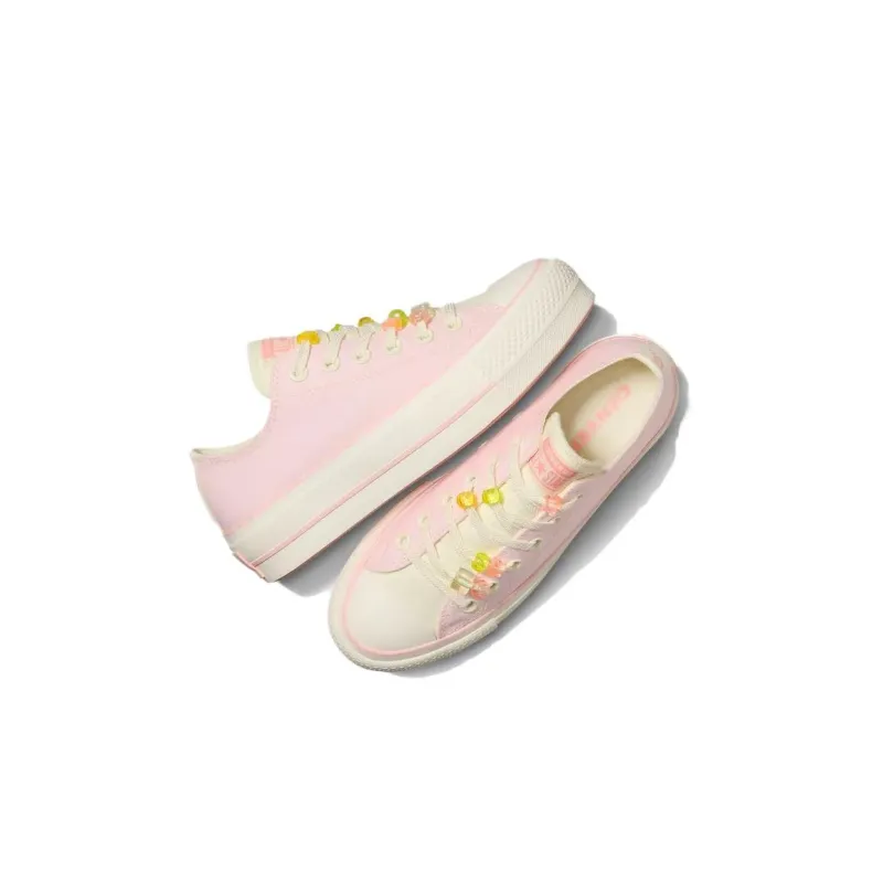 Converse All Star Lift Durable Breathable Low Top Canvas Shoes Women's Pink-3