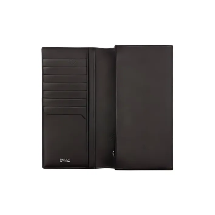 BALLY Textured Cow Leather Wallet Men's Black-2