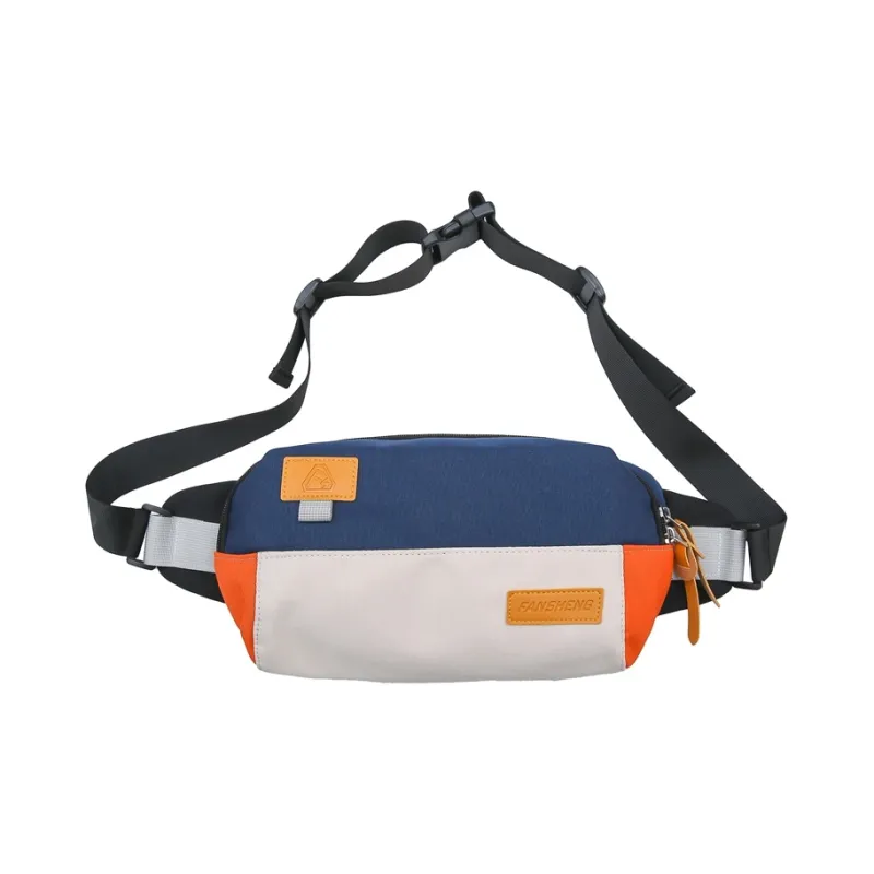 OUZIHUANG Nylon Sling Bag Regular Unisex Black/Blue/Orange & Purple-2
