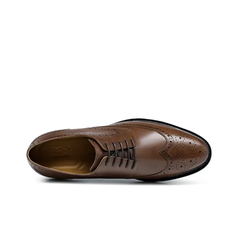 He Jinchang Dress Shoes Men's Brown-3