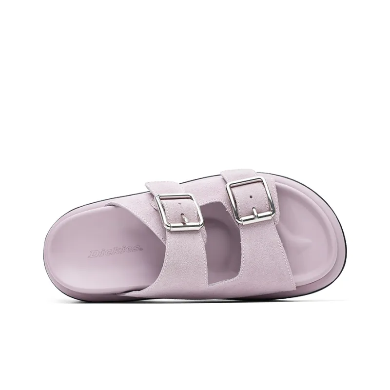 Dickies Rubber Sole Leather Patchwork Slide Slippers Women's Light Pink-2