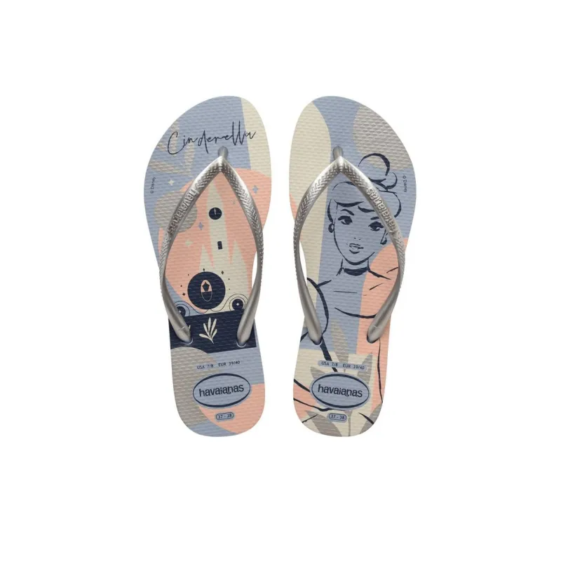 Havaianas Slim Princess Flip Flops Women's Silver Gray-3
