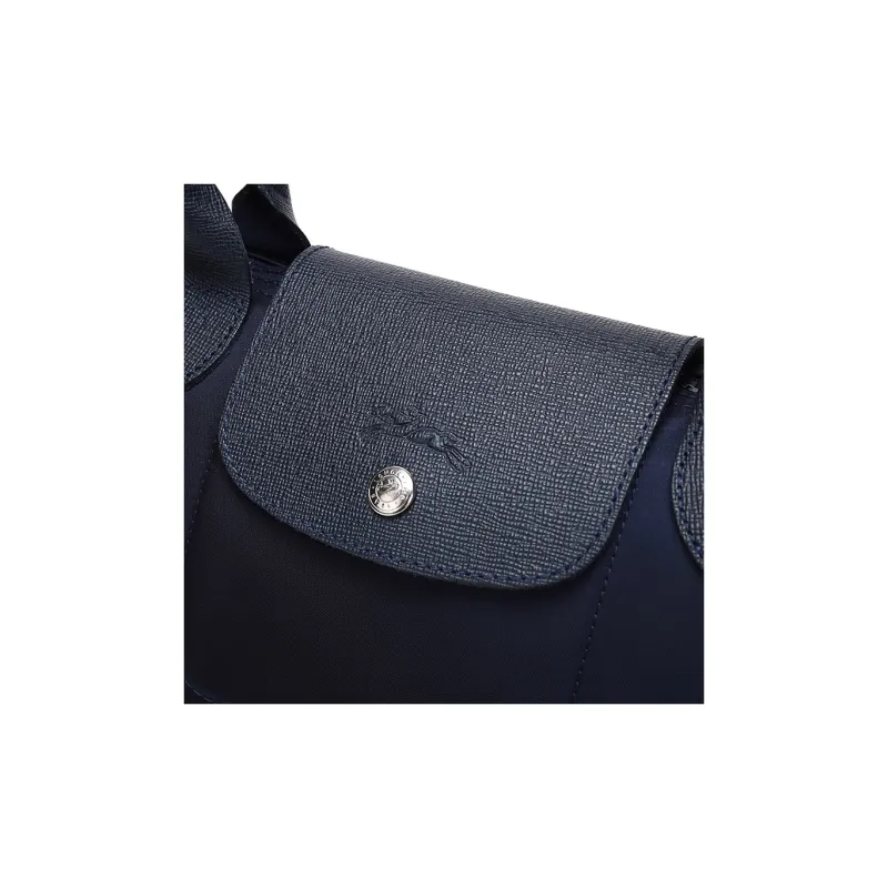 LONGCHAMP Le Pliage Cow Leather One Shoulder Handbags Medium Size Women's Navy-6