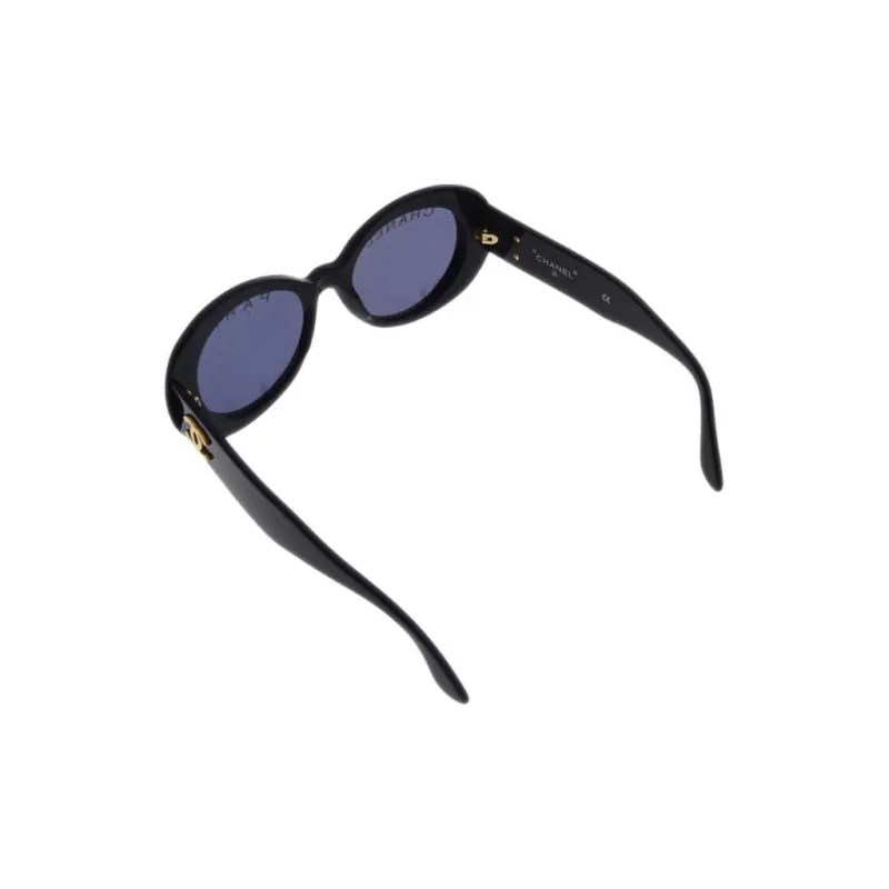 CHANEL CC plaque Oval frame Sunglasses-2