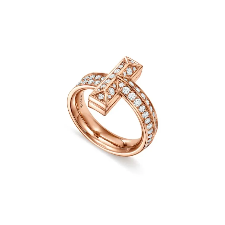 TIFFANY & CO. T Rings Women's Rose Gold-1