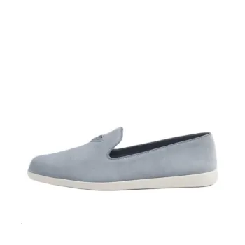 PRADA Triangle-logo Suede Loafers