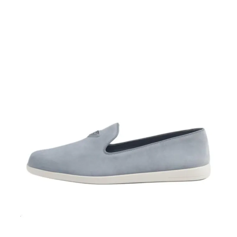 PRADA Triangle-logo Suede Loafers-0