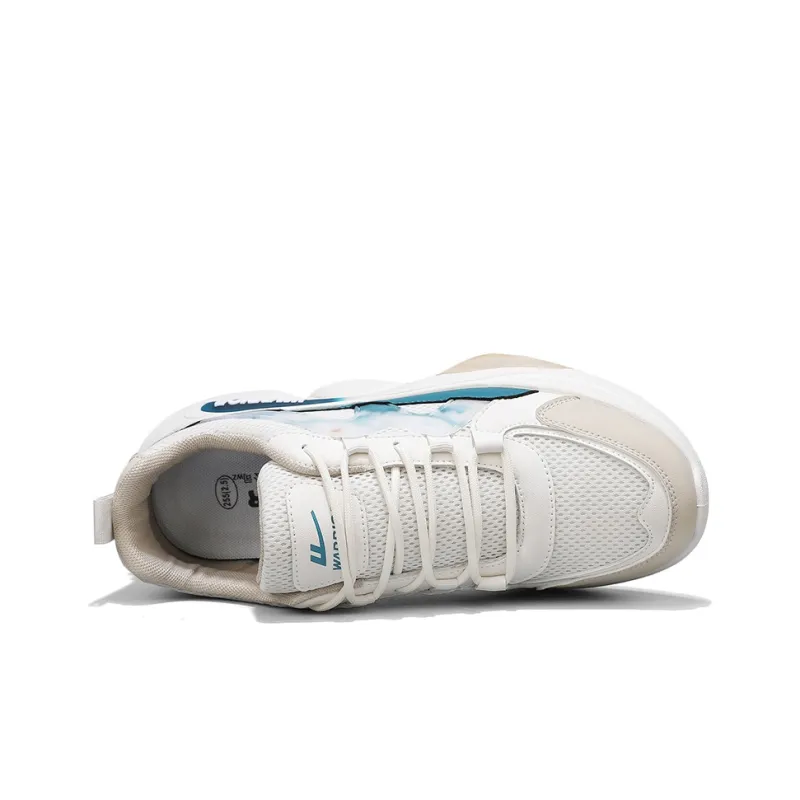 Warrior Ink Wash Painting Collection Height Increasing Low-Top Chunky Sneakers Men's White Blue-19