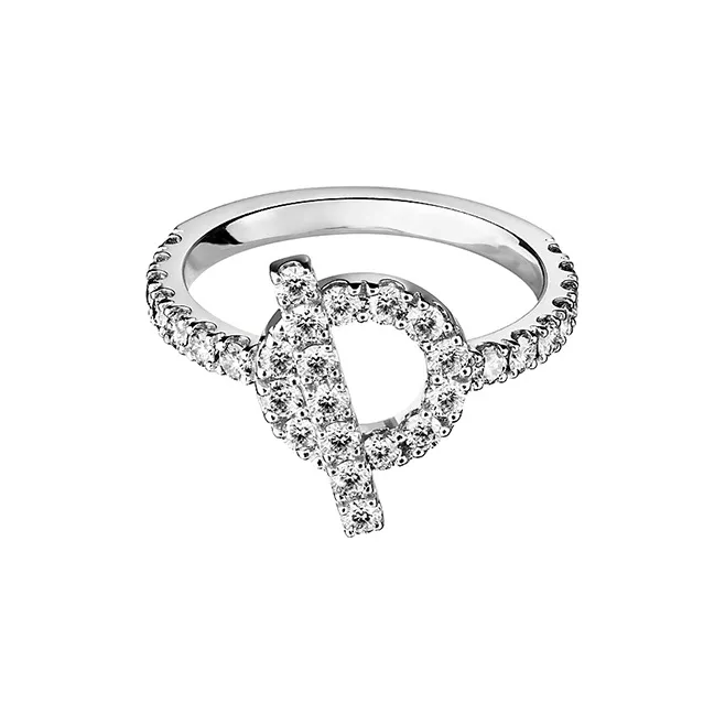 HERMES FINESSE Diamond Rings Women's Silver White-0