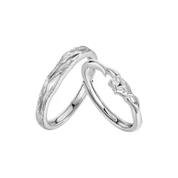 KADER S999 Fine Silver Rings Unisex Silver white Gift Box