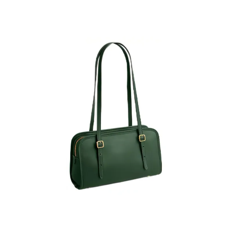 COACH Swing Zip Leather Shoulder Bag, Handbag, Shoulder Bag Women's Dark Green-1