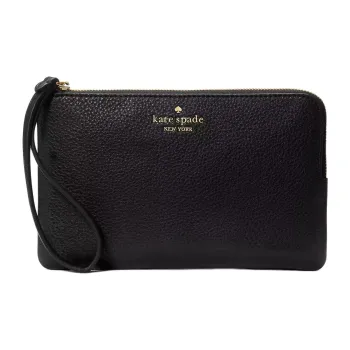 Kate Spade Leila Leather Clutch Medium Size Women's Black