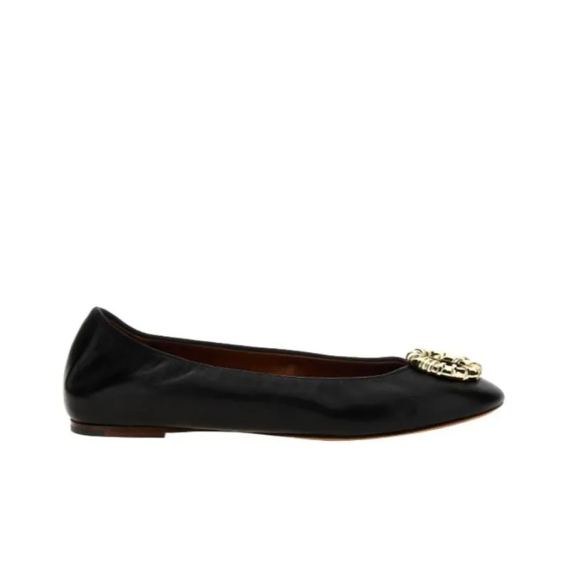 Lanvin Buckled Leather Ballerina Shoes-1