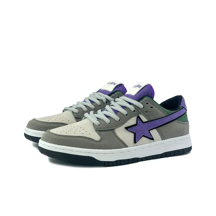 ZUIBANG Wear Resistant Low Top Skateboard Shoes Unisex Gray-1