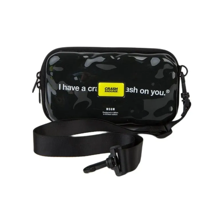 MSGM CrashBaggage Polycarbonate Camera Bag, Shoulder Bag, Crossbody Bag Medium Size Unisex Black-4