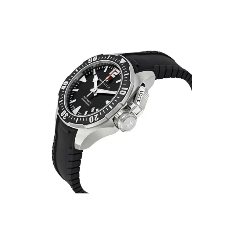 HAMILTON Automatic Mechanical Movement Men's Watches Watch 42mm Black Dial Stainless Steel Watch Case Rubber Strap-2