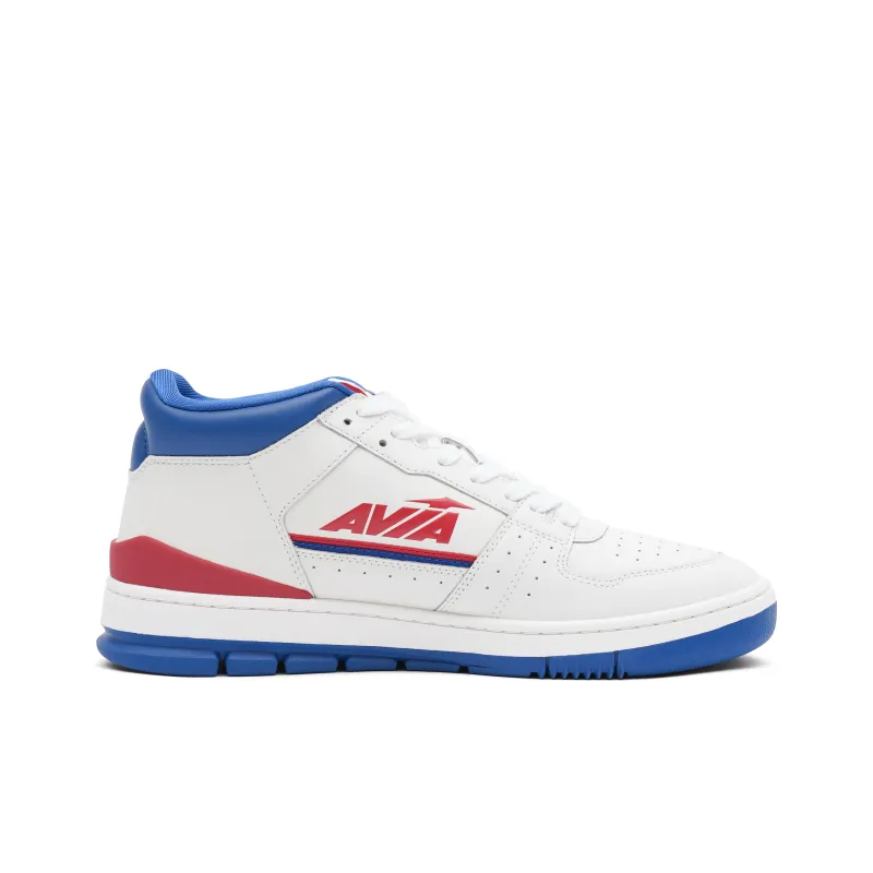 AVIA 825 Series Anti Slip Wear Resistant Mid Top Vintage Basketball Shoes Men's White Red Blue-1
