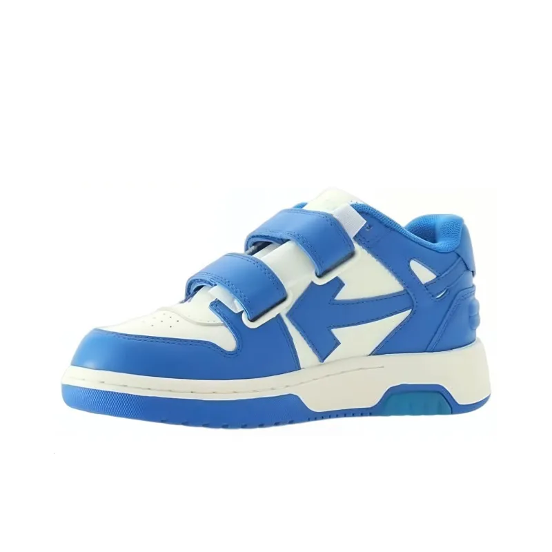 OFF WHITE Out Of Office Leather Sneakers 'Blue White' Women's-3