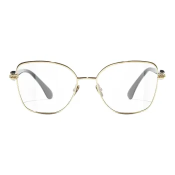 CHANEL Metal Butterfly Eyeglass Frames Unisex Gold