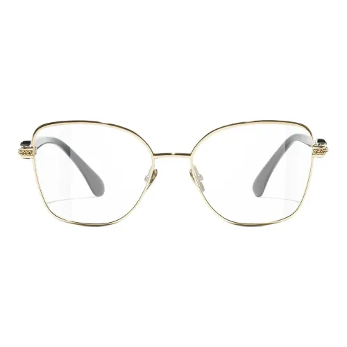 CHANEL Metal Butterfly Eyeglass Frames Unisex Gold