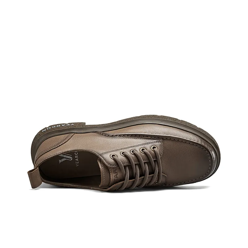 YEARCON Dress Shoes Men Low Top Yellow Brown-6