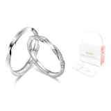 Mobius Couple Rings-S925 Silver-Shopping Bag Box