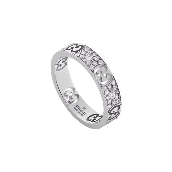 GUCCI 18K White Gold Rings Women's-1