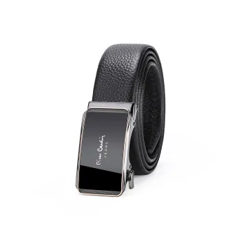 PIERRE CARDIN Top Grain Cow Leather Belts Men's Black 3.5cm