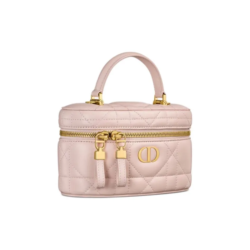DIOR Caro Sheepskin Box Bag, Shoulder Bag, Crossbody Bag, Handbag Mini Women's Rouge Pink-2