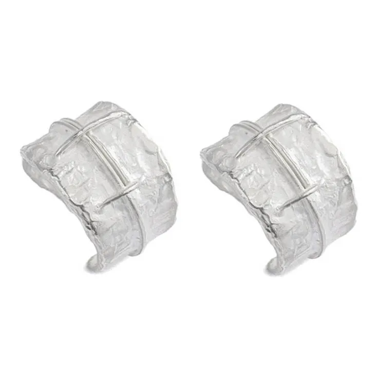 M.Wong Handmade Textured Distressed Burnished 925 Sterling Silver Open Ended Ring Couple Rings Unisex-8
