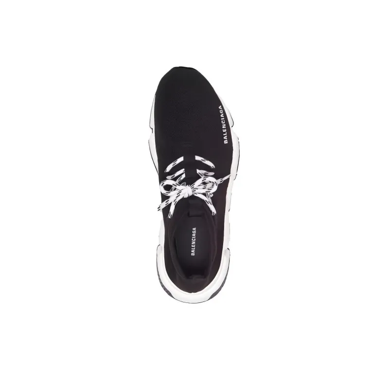 Balenciaga Speed 1.0 Lace Up Sneakers 'Black White' Women's-2
