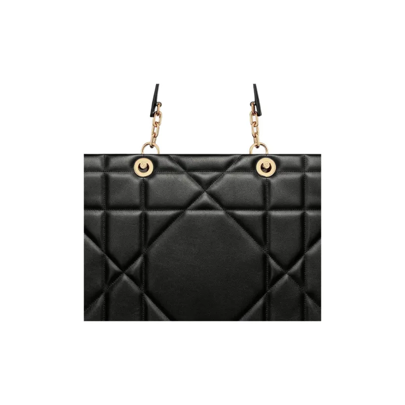 DIOR Calfskin Tote Bag, Shopping Bag, Shoulder Bag, Handbag Tubas Women's Black-4