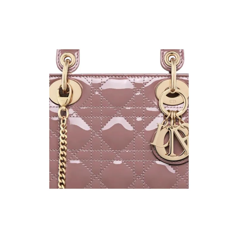 DIOR Lady Dior Patent Leather Calfskin Daisie Bag Shoulder Bag Crossbody Bag Handbag Mini Women's Pink Peony-4
